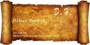 Dibuz Henrik névjegykártya